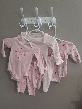 Carter's Light Pink Baby Girls One-Piece Bodysuit Set - 3 Pack